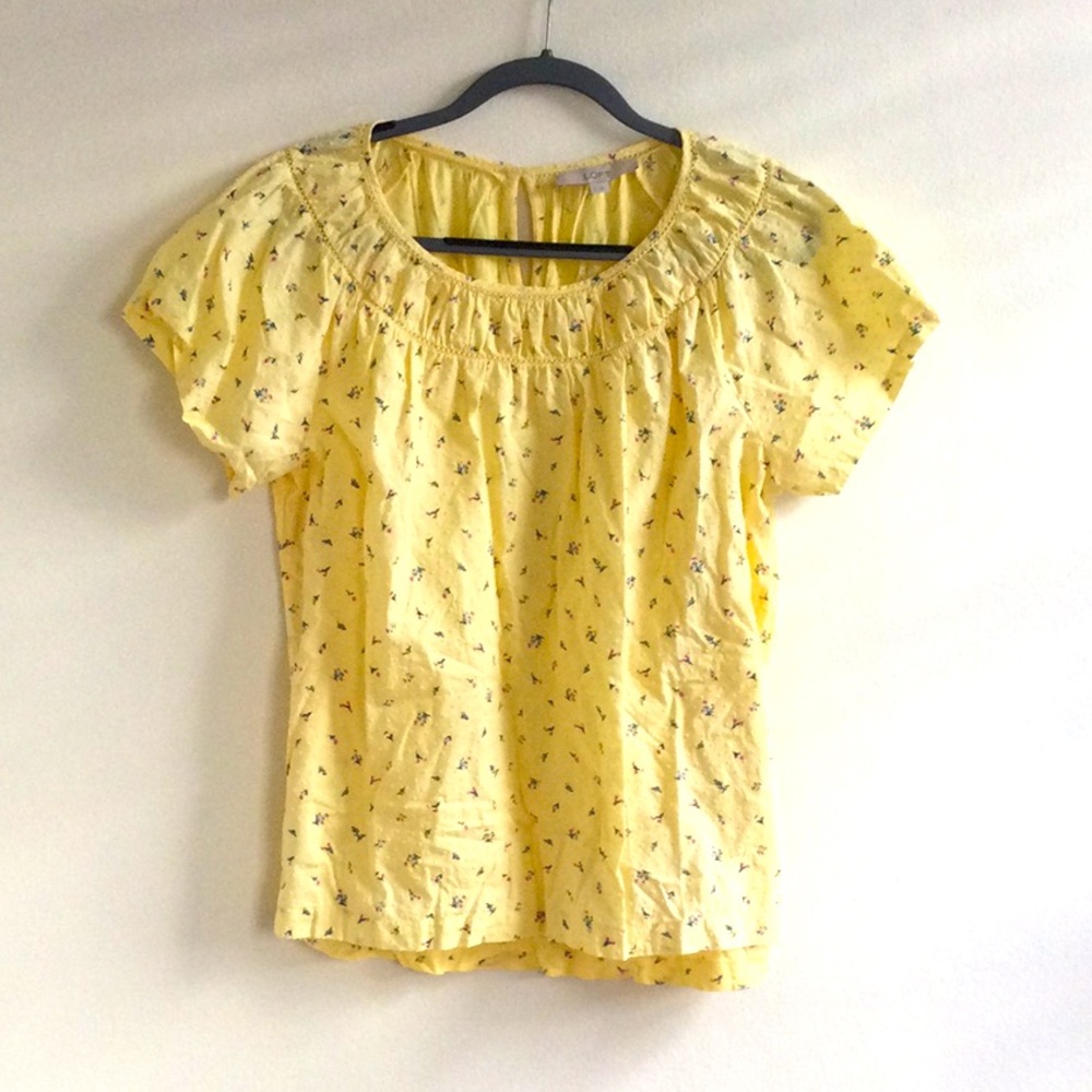 LOFT Yellow Floral Women's Top
